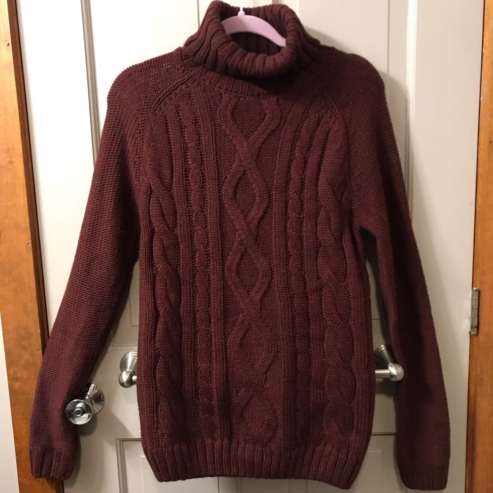 Burgundy Turtle Neck Sweater